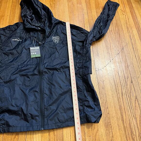 Eddie Bauer Packable Wind Jacket Mens XXL Windbreaker Full Zip Black Coat - Picture 6 of 9